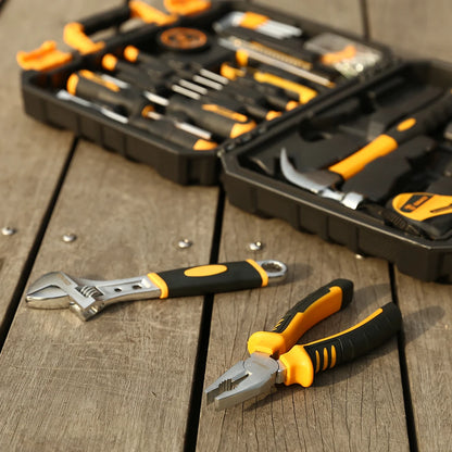 Deko - Gereedschapskoffer - Basisgereedschapset - 100-delig - Gereedschap - Gereedschapsset - Gemengde gereedschapsset - Voor auto Home Depot en kist - DIY algemene huishoudelijke handgereedschapsset - Geel