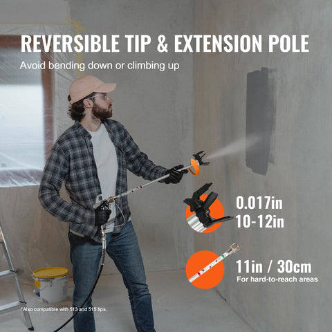 Elektrische Verfspuit - Airless Verfspuit - Professionele Poedercoater - Verfspuiten voor het interieur van uw huis - High Pressure Surface - 650W - 1.1 L/min - 3000PSI - Zwart