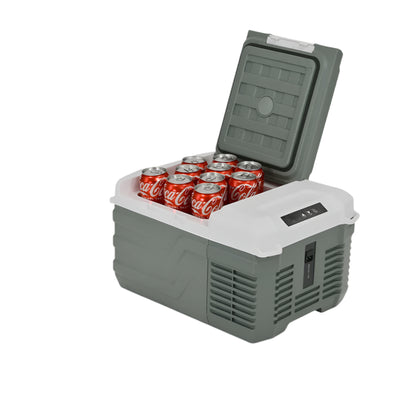 Mini Koelkast - Auto Koelkast - Draagbare Compressor Koelbox - Elektrische Vriesbox - met Veiligheidssleuven voor Vastbinden - voor Camping - Auto - Vrachtwagen - Boot - 9L - 100V~240V AC - 12/24 DC - 46 x 32.8 x 26 cm - Groen