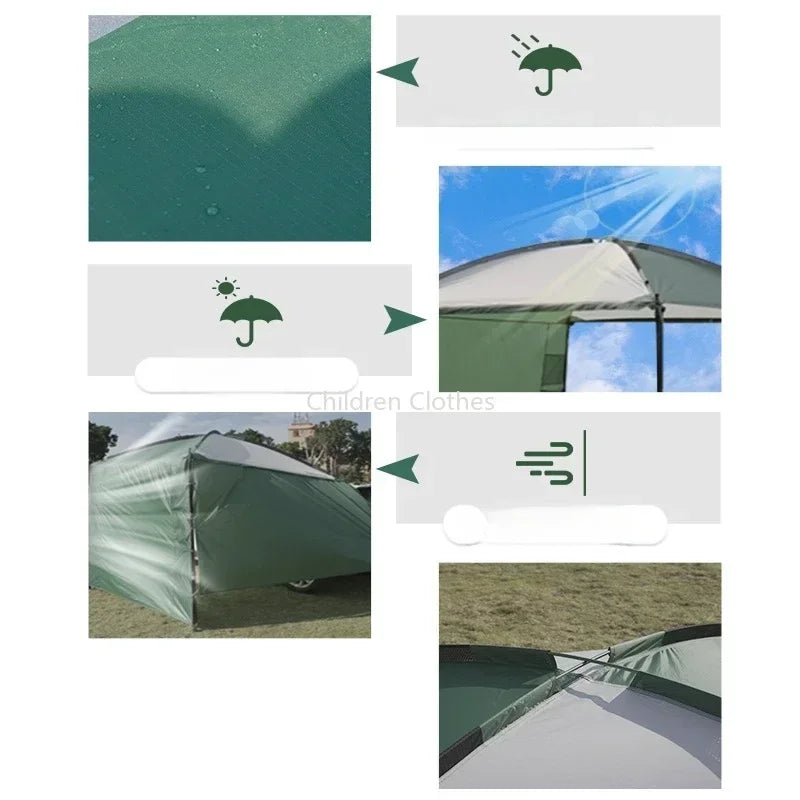 Autozijluifel – Zijluifel – Zonnescherm – Caravanluifel – Kampeerluifel – Waterdicht Polyester 3000mm – Aluminium Steunen 235x210 cm