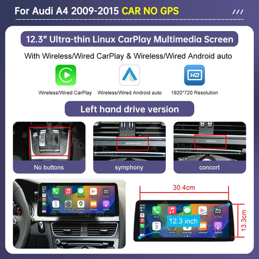 Multimediaspeler – Multimedia Scherm – Autoradio – Carplayer – Touchscreen – Draadloze CarPlay & Android Auto – 10,25 Inch Linux Display – Plug-and-Play Installatie - QUORE