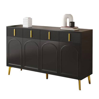 Kast - Dressoir - Opbergkast - Woonkamer - 140 cm x 37,8 cm x 82 cm - Zwart