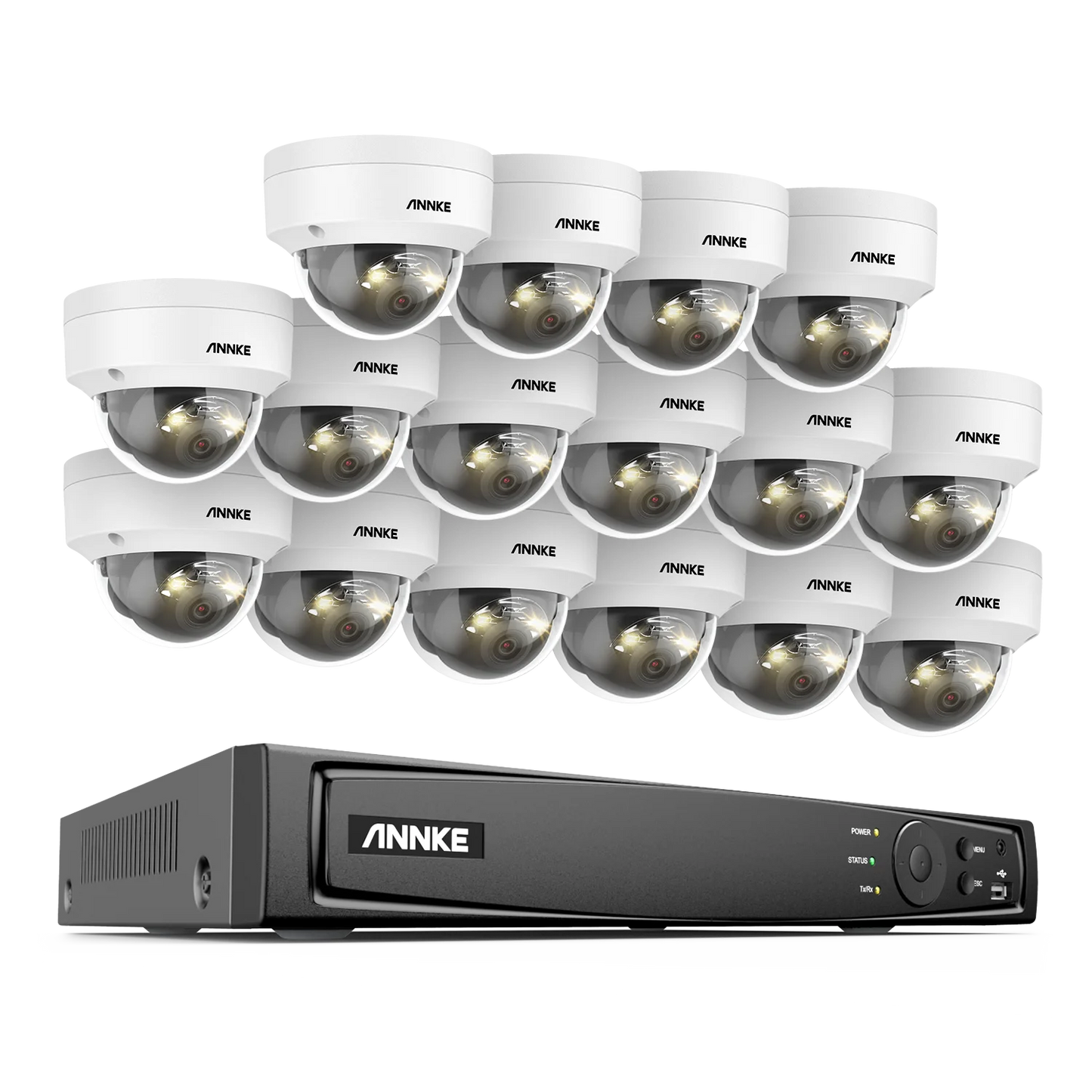 16-Kanaals IP Beveiligingscamera Set – Bewakingscamera – CCTV Systeem – Videobewaking – Surveillance Camera – 12MP Bullet Camera’s – 4K HDMI Live Weergave