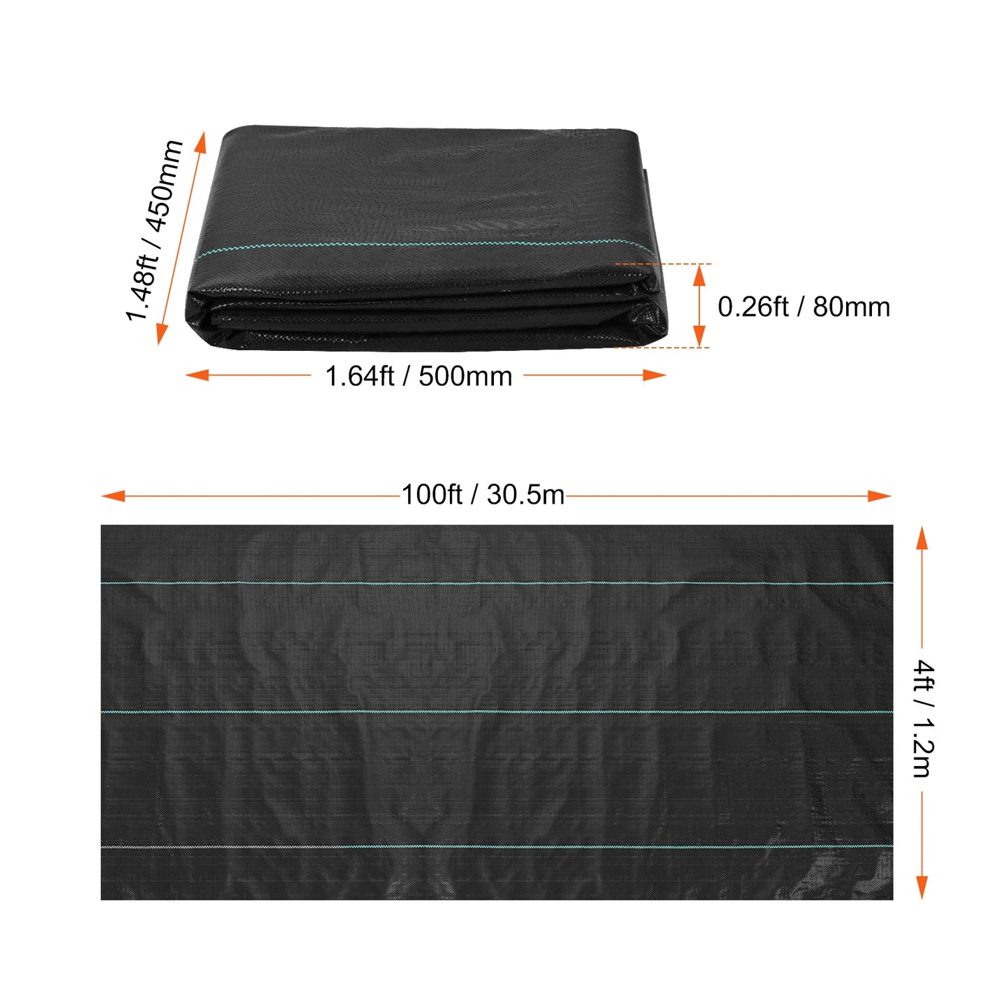 Onkruiddoek - Gronddoek - Worteldoek - Geotextiel - Tuinvlies - 4x100ft -Onkruidwerend Tuintextiel - Sterk Woven Gronddoek voor Tuin en Oprit – Zwaar Materiaal, UV-bestendig en Waterdoorlatend – Voor Landscaping en Onkruidbestrijding