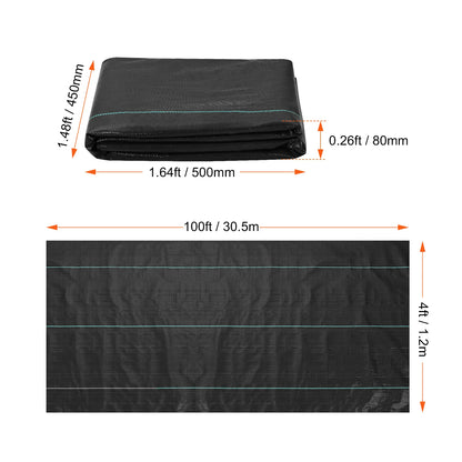 Onkruiddoek - Gronddoek - Worteldoek - Geotextiel - Tuinvlies - 4x100ft -Onkruidwerend Tuintextiel - Sterk Woven Gronddoek voor Tuin en Oprit – Zwaar Materiaal, UV-bestendig en Waterdoorlatend – Voor Landscaping en Onkruidbestrijding