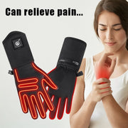 Savior Heat - Heated Gloves - Electric Heated Gloves - Rechargeable Battery - Electric Heated Glove Liners Unisex - Heating Horse Riding Ski Snowboarding Cycling Thin Gloves - Size XL XXL - Black