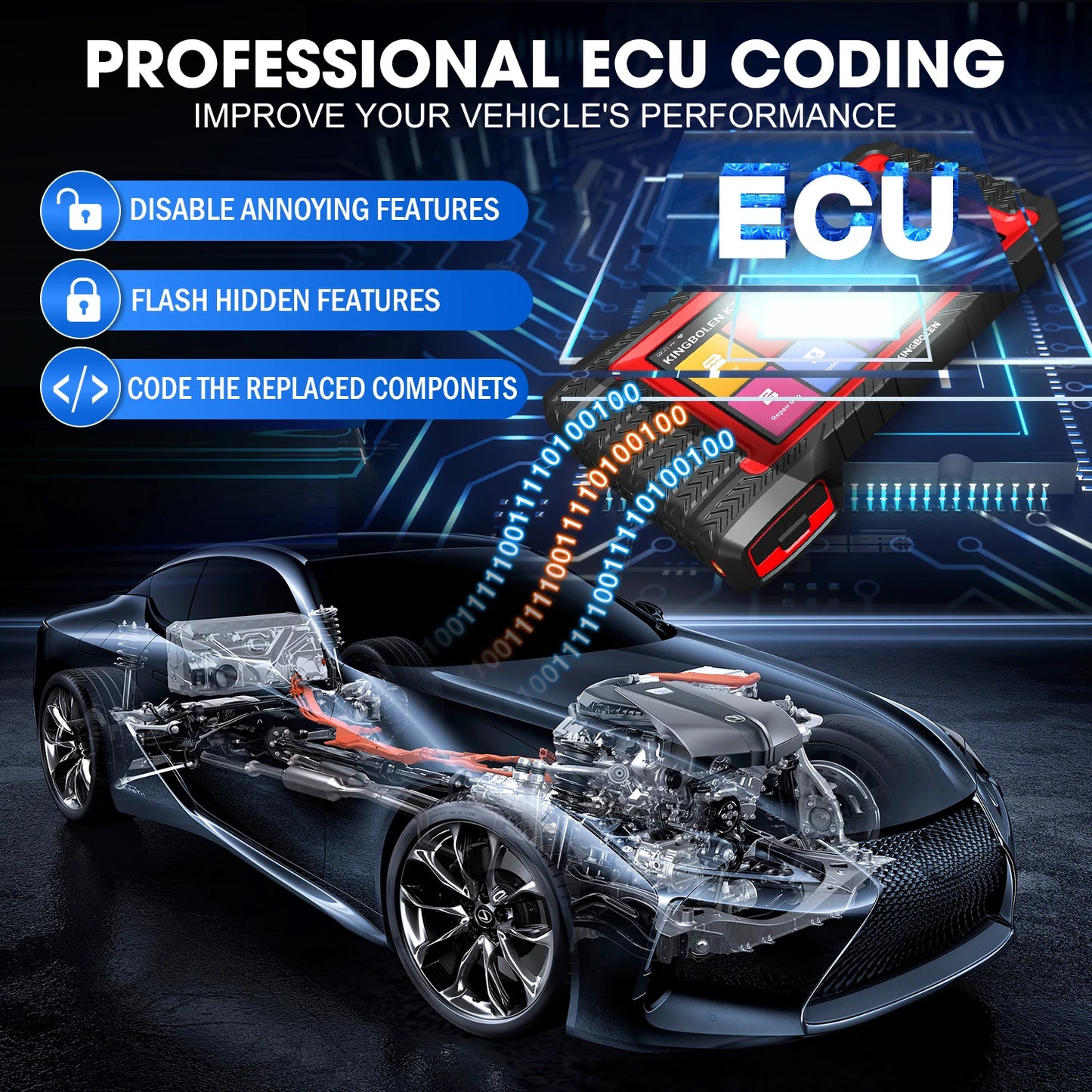 OBD2 Scanner – Auto Uitleesapparaat – Diagnoseapparaat – ECU Coder – Uitleesapparaat – 7 Inch Touchscreen – ECU Coding & Actieve Test