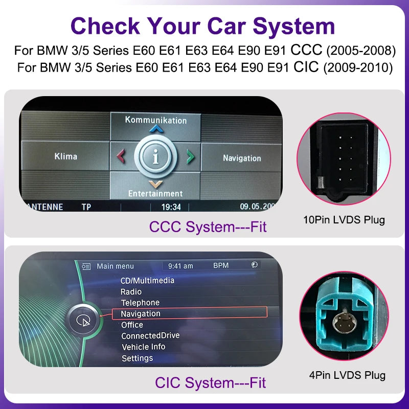 Autoradio BMW 3/5 Serie – Multimedia Systeem – Navigatie Unit – Touchscreen Radio – Draadloos CarPlay Android Auto – 8,8 Inch Display – Linux Besturingssysteem - QUORE