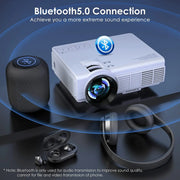 Yowhick - Beamer - Projector Beamer - Mini Meamer - 1080P -  Automatische focus - met WiFi - 5G+2.4G Wireless Connection - Wit