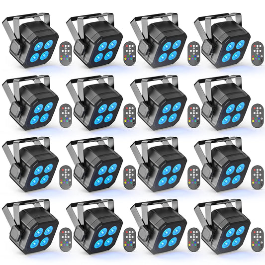 LED Par Light – Podiumverlichting – DJ Lamp – Stage Light – Disco Licht – 8-delig EU Plug – 30W RGBWYP+CYAN LEDs – DMX & Afstandsbediening