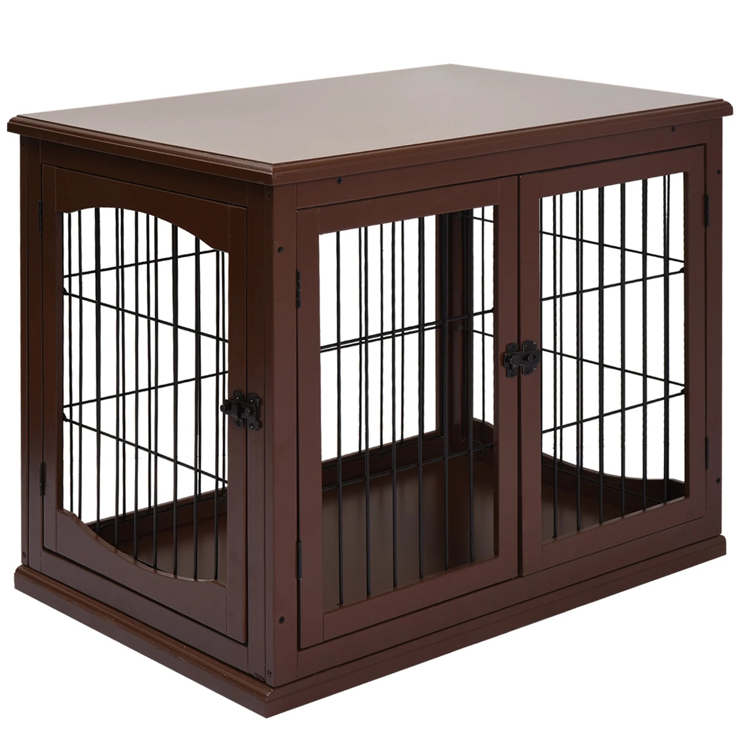 Hondenbench – Hondenkooi – Hondenhok – Dog Kennel – Hondenbox – Bruin – 2 Deuren Met Slot – Stevige MDF Constructie