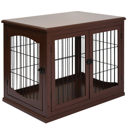 Hondenbench – Hondenkooi – Hondenhok – Dog Kennel – Hondenbox – Bruin – 2 Deuren Met Slot – Stevige MDF Constructie