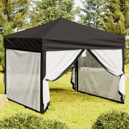 Vouwtent – Opvouwbare Tent – Partytent – Zonnetent – Water- En UV-Bestendig – Stevig Stalen Frame - 3x3 m -  Zwart