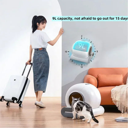 Automatische Kattenbak - Slimme Kattenbak -Zelfreinigende Kattenbak - met APP-bediening - 65L - Extra Grote - Zelfreinigend - Huisdierentoilet - voor Katten