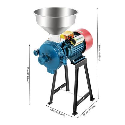 Elektrische Graanmolen – Graanmaler – Meelmolen – Bonenmaler – Maïsmolen – 2200W Motor – Robuuste Duurzame Uitvoering - QUORE