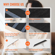 Ladder - Hondentrap - Hondenladder - Antislip - Oprijplaat -Hondenladder - Trap Hond - 41inch - Hoge Verstelbare Houten Oprijplaat Afneembaar - voor Kleine Oude Hond