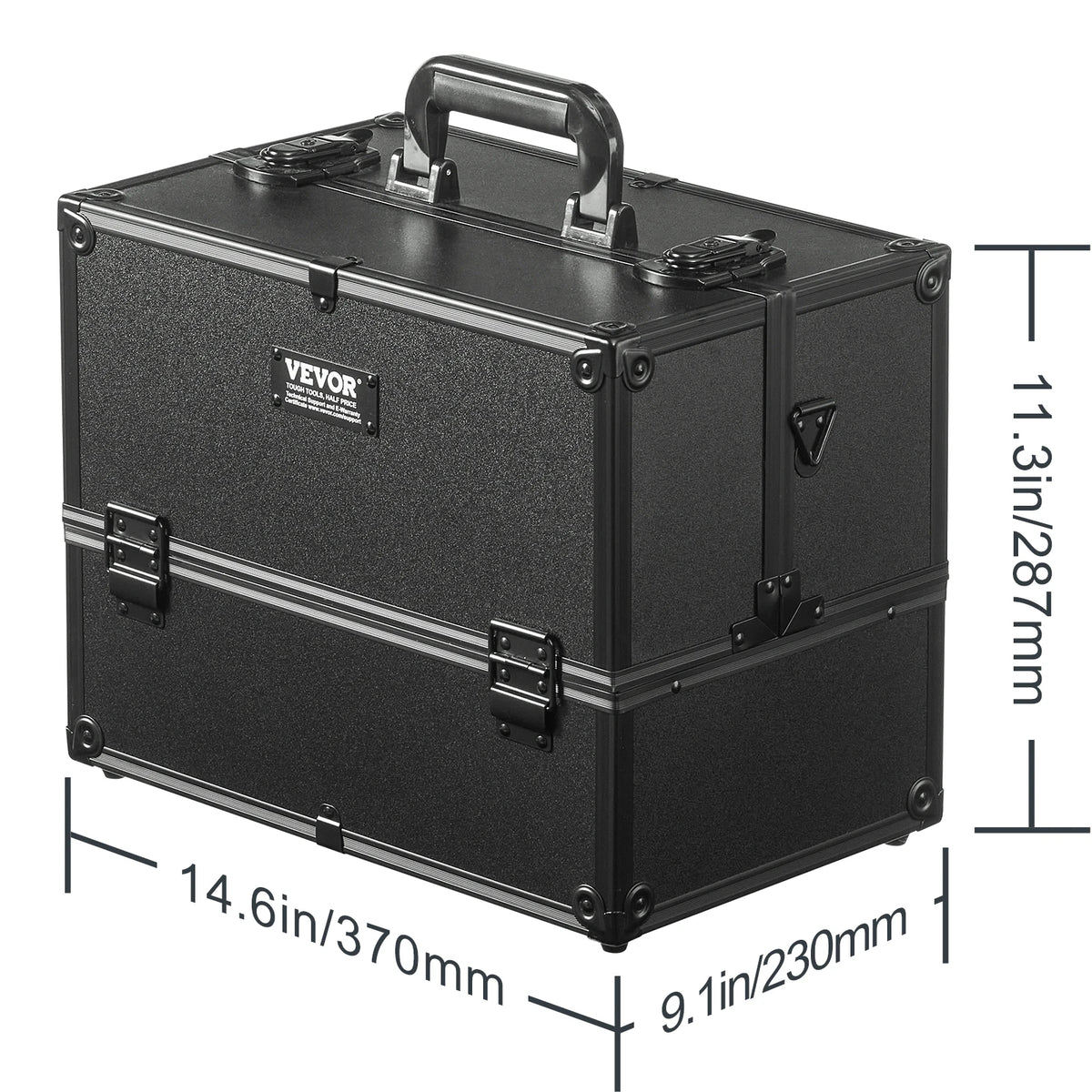 Make-up Box - Make-up Organizer - Make Up Set - Storage Box - Extra Large - Make-up Cosmetics - Storage for Make-up - with Handle and Workbench - Black