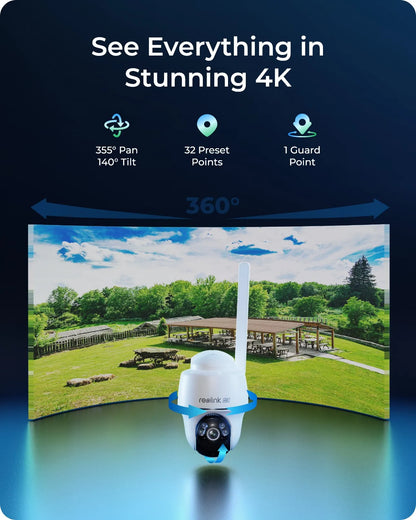 4G Beveiligingscamera – Draadloze Camera – Outdoor Camera – Zonnepaneel Camera – Beveiligingssysteem – 4K 8MP Resolutie – 6000mAh Oplaadbare Batterij