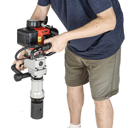 Benzine Heistop – Heihamer – Paalrammer – Grondboor – Heiapparaat – 900W Motor – 0,9 Liter Brandstoftank - QUORE