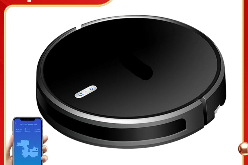 Robotstofzuiger - Dweilrobot - Dweilfunctie - 6000Pa - Slimme Navigatie - 3-in-1 - App Bediening - Stofzuigen - Dweilen - Vegen - Zwart