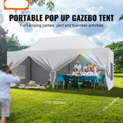 Tent - Luifel - Campingtent - Partytent - Pop-up luifel - Instant luifel - Verwisselbare zijwanden - Draagbaar - Gazebo UV-bestendig - Waterdichte tenten voor buitenevenementen Party - 10x20ft - Zilver