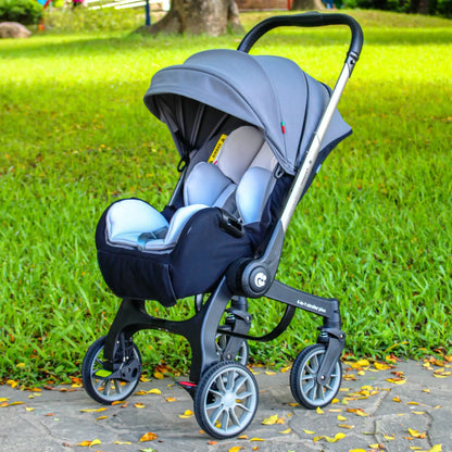 Kinderwagen - Buggy met Autostoel - Wandelwagen - 4-in-1 - Multifunctionele en Opvouwbare Reiswieg voor Pasgeborenen – Lichtgewicht Wandelwagen voor Reizen & Dagelijks Gebruik - Blauw