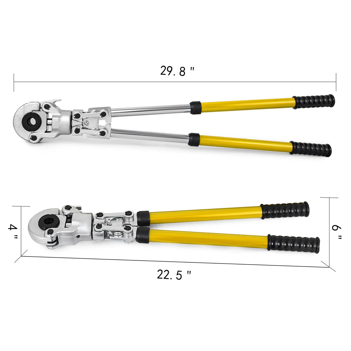 Vevor - Crimping Tool - Hydraulic Crimping Tool - TH/U Type Jaws - With 8 Jaws - With 8 Jaws - 6 Tons Force - Hydraulic Pipe Crimper - Plumbing Presses Composite Kit - Yellow