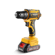 WS-7020-A2 - Cordless Drill - Cordless Drill - Drill - Electric Screwdriver - Cordless Drill - Incl. 2 Batteries - 20V - 60Hz - Yellow