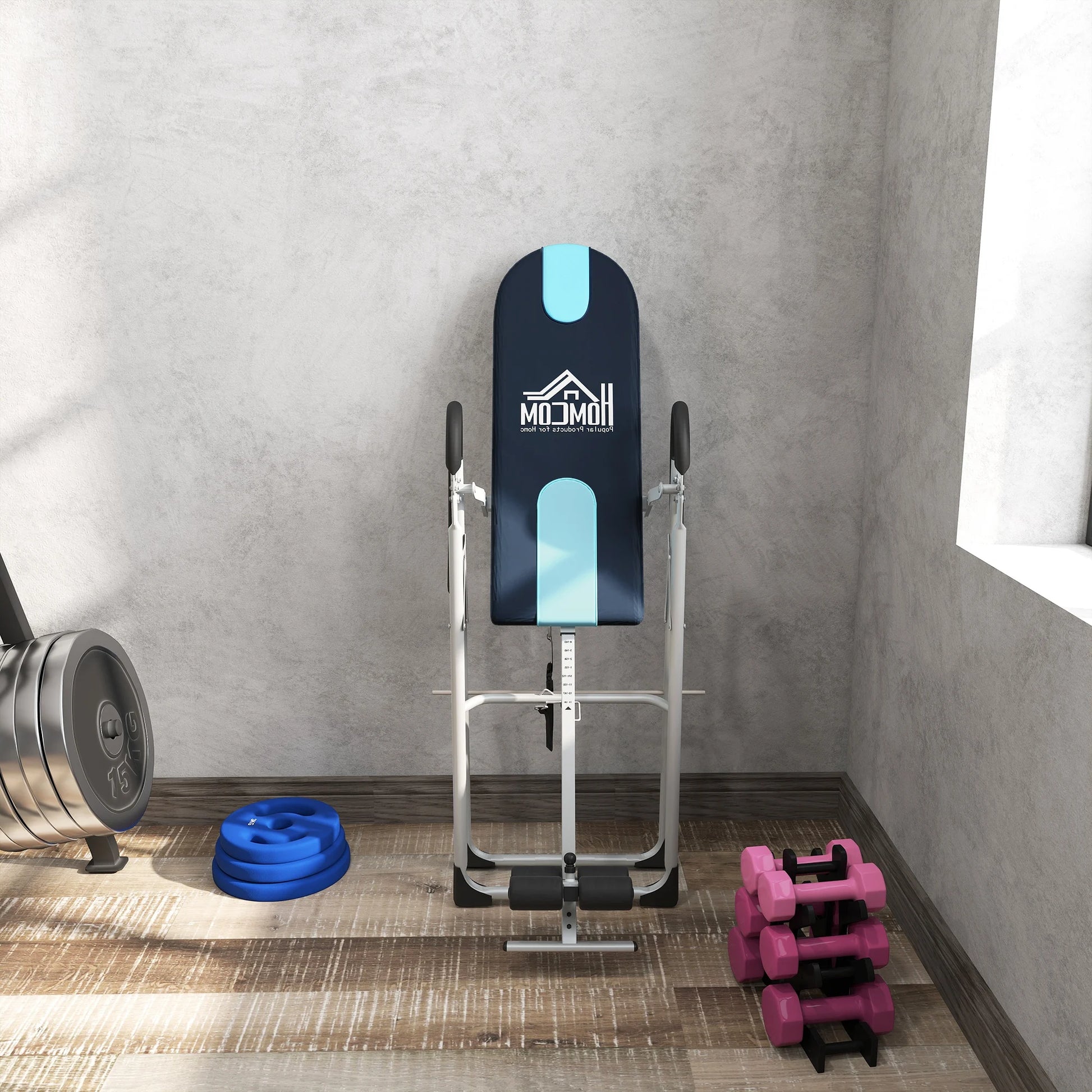 Inversion Table – Omkeerbare Trillingsbank – Fitness Tafel – Stretching Bank – Verstelbare Lengte 147-198 cm – Stabiel Stalen Frame 136 kg Draagvermogen - QUORE