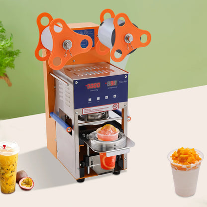 Automatische Cup Sealermachine – Beker Sealer – Drank Sealer – Luchtdichte Verpakking – Roestvrij Staal – 600 Bekers Per Uur – Instelbare Temperatuur