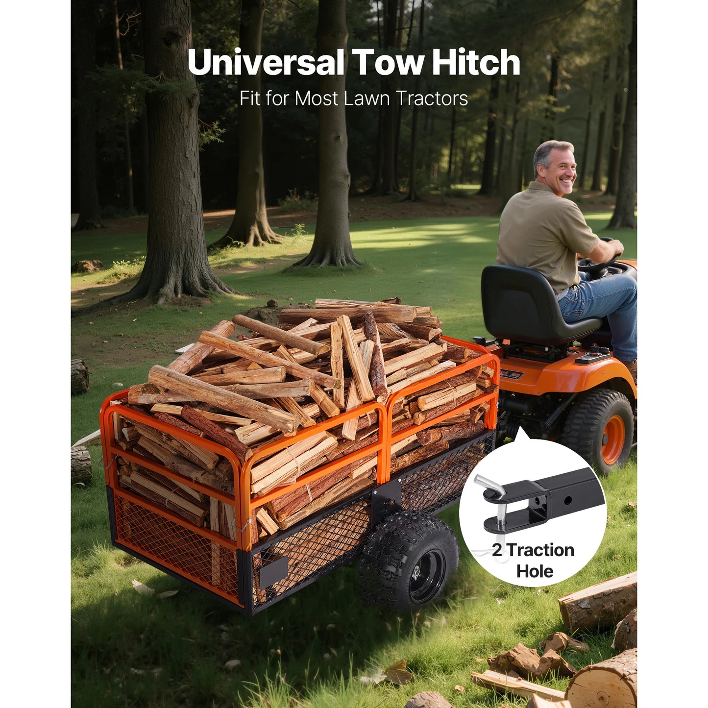 Tuinwagen – Tuinkar – Aanhanger – Tuinbak – Transportwagen – 28 Kubieke Voet Laadruimte – Draagvermogen 800 Kg - 22 Kubieke Voet - QUORE