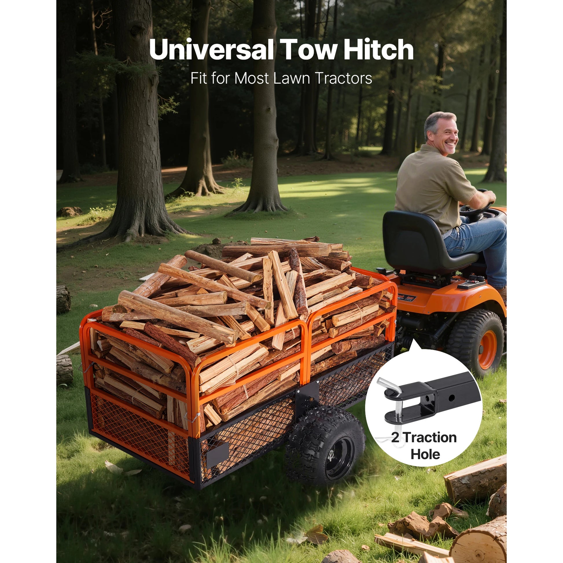 Tuinwagen – Tuinkar – Aanhanger – Tuinbak – Transportwagen – 28 Kubieke Voet Laadruimte – Draagvermogen 800 Kg - 28 Kubieke Voet - QUORE