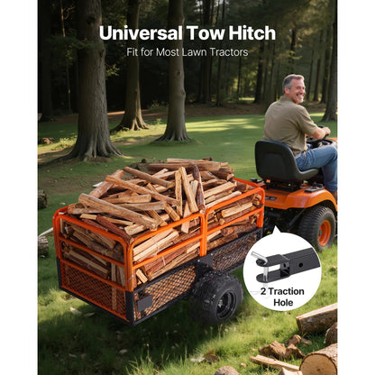 Tuinwagen – Tuinkar – Aanhanger – Tuinbak – Transportwagen – 28 Kubieke Voet Laadruimte – Draagvermogen 800 Kg - 28 Kubieke Voet - QUORE