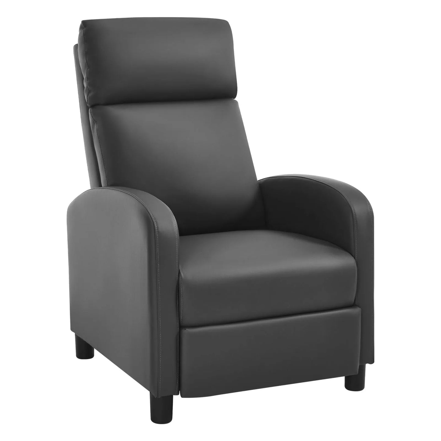 Ergonomische Relaxstoel - Fauteuil -  Ligbed - Schommelstoel - Relaxfauteuil - Verstelbare Lounge Chair voor Woonkamer & Slaapkamer - Donkergrijs Leer