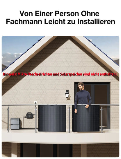 Flexibel Zonnepaneel – Ultrathin Zonnepaneel – Lichtgewicht Zonnepaneel – Mobiel Zonnepaneel – 480W Vermogen – Weerbestendig IP67 - 2 Stuks