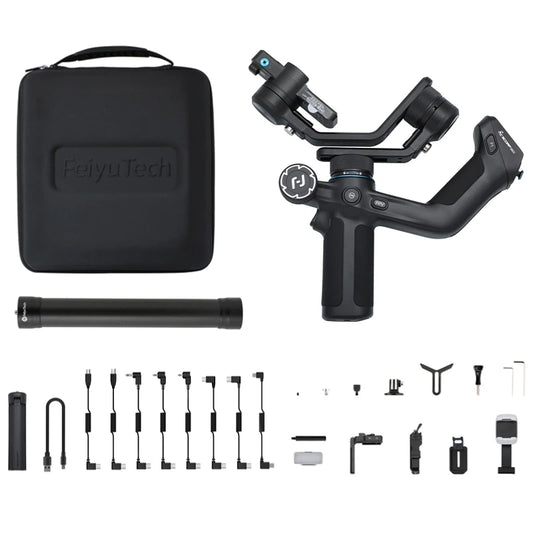 Gimbal Smartphone - Stabilisator voor Smartphone & Camera - Gimbal voor Smartphone & Camera - 3-Axis - Handheld spiegelloos - met AI-tracker Magnetic Fill - 360° - Kantelhoek +170°~-45° - Zwart Kit - QUORE