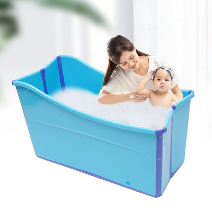 Badkuip - Mobiele Spa - Badvat - Opvouwbare - Draagbare - voor Kinderen - Kunststof - Extra Grote - 87 x 46 x 56.5 cm - Blauw