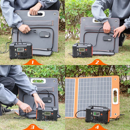 Powerstation – Draagbare Krachtcentrale – Zonnegeneratorbatterij - met 60W Zonnepaneel – Powerbank – Outdoor – 200W AC Uitgang – 151Wh Lithium Batterij - QUORE