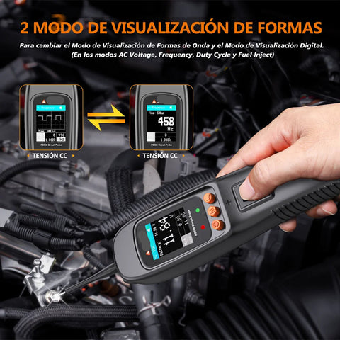 PB500 - Diagnosecomputer - Storing Verwijderen - Uitleesapparatuur Auto - Diagnose Auto - 7 testmodi (DC-spanning, AC-spanning, frequentie, duty cycle, detectie van brandstofinjectiecircuit, weerstand, diode)