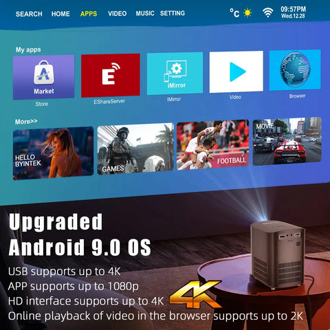 Mini beamer - Projector - Smartphone - Bluetooth - Sets - Beamers - Projectieschermen - Beamerscherm - QUORE