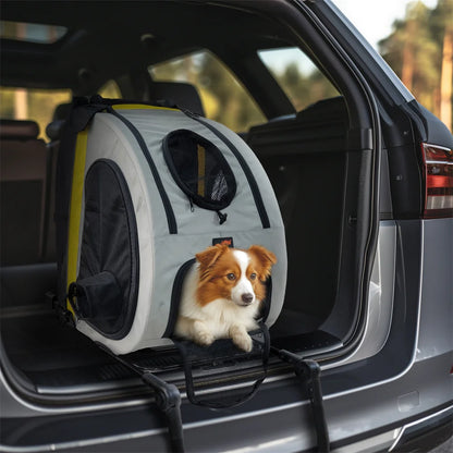 2-in-1 Hondenbuggy en Autostoel - Lichtgewicht & Sterk - Ademend Design - 4 Wielen - 20KG Capaciteit - Geel