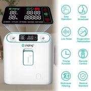 Zuurstofconcentrator - 2 in 1 - Zuurstof Generator - Oxygen Concentrator - Zuurstof - Zuurstofpomp - Luchtreiniger - Pollen - Draagbaar - 48 uur - 1-8L per min - Wit