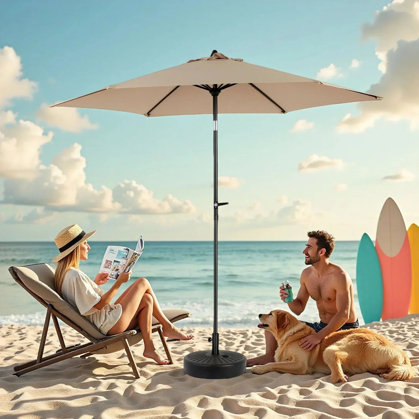 Parasol – Tuinparasol – Balkonparasol – Zweefparasol – Stokparasol – 4,5 Meter Diameter – UV-Bestendig Polyester – Kantelbaar – Slingerbediening