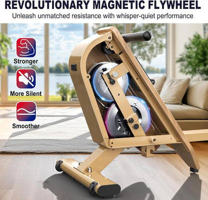 Roeitrainer – Magnetische Roeimachine – Fitnessapparaat – Thuisfitness – Workout – 16 Weerstandsniveaus – Bluetooth Met LCD-scherm - Zwart