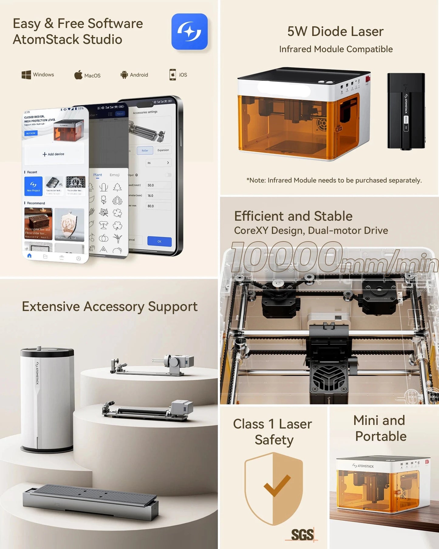 Lasergraveermachine – Lasergraveerder – Laser Cutter – Graveermachine – Compact – 5W Laser – Snijdt Tot 3 Mm Hout