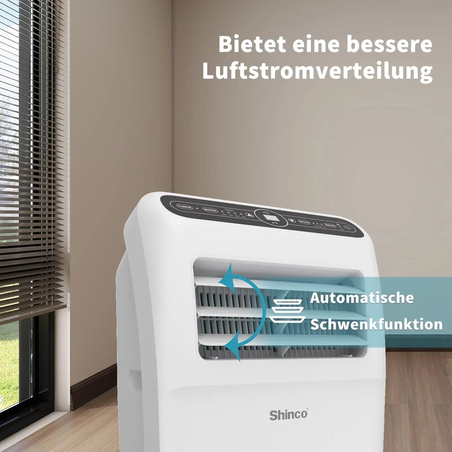 Mobiele Airconditioner – Verdamper – Verwarming – Luchtontvochtiger – Ventilator – 4-in-1 Functie – 24-Uurs Timer