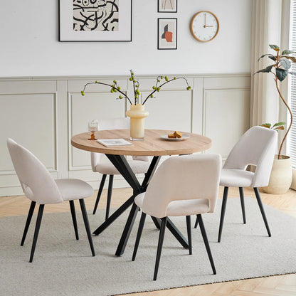 Set of 2/4/6 Stylish Corduroy Dining Chair - Soft Fabric Seat, Ergonomic Design, Suitable for Family Dining Space - QUORE