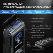 Jumpstarter - Jumpstarter voor Auto - Auto Startapparaat - 12V - 1200A - 10000mAh - IP64 - Jumpstarter met Powerbank - Smart - Jumpstarter - USB - Verlichting - Sigarettenaansteker - Zwart