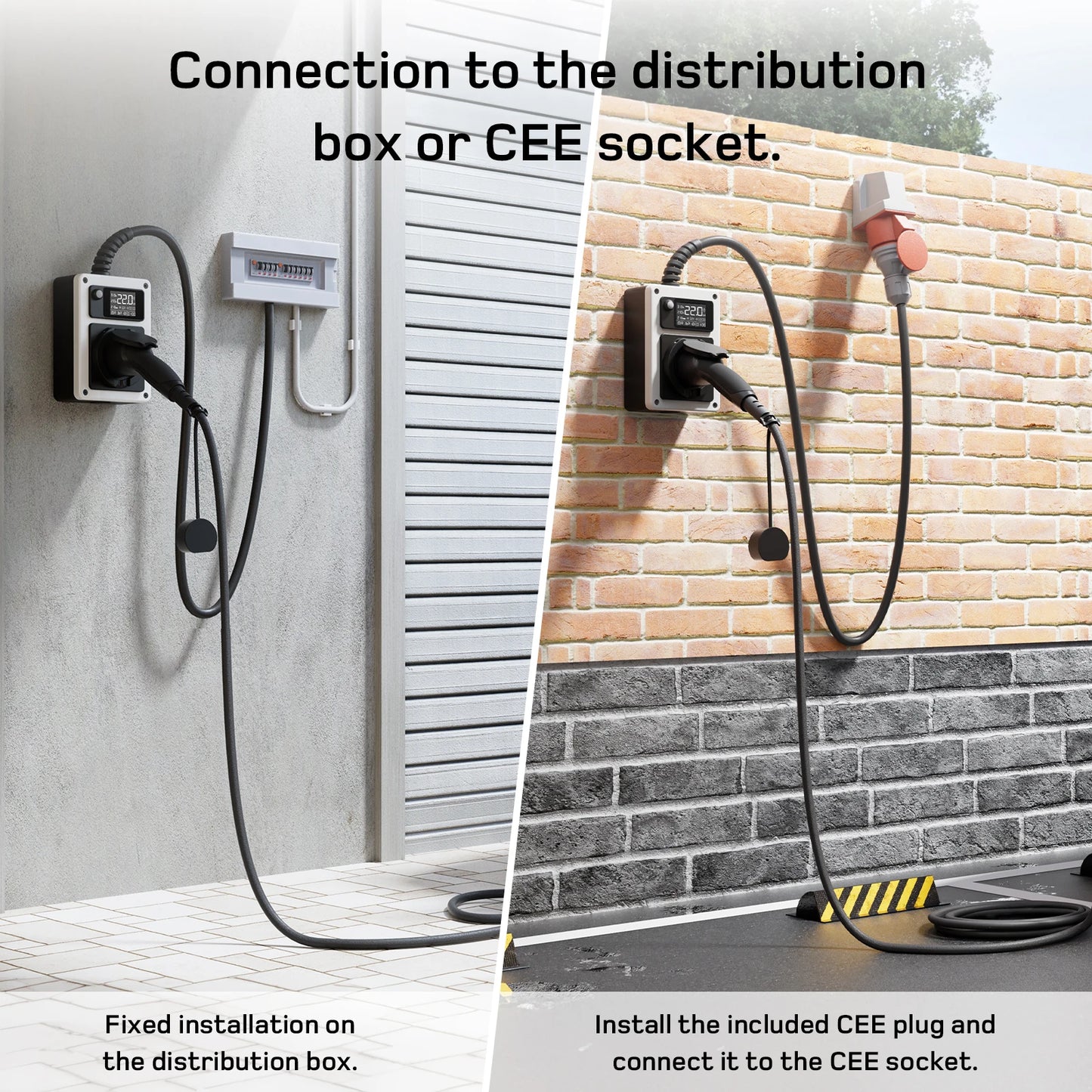 Mobiele Laadbox – Mobiele Laadpaal – EV Lader – Elektrische Auto Oplader – 22KW Laadvermogen – Slimme App-Bediening