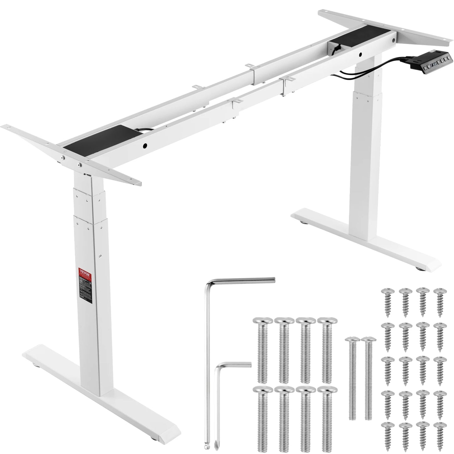 Elektrisch Zit-Sta Bureauframe - Verstelbaar Bureau Onderstel - Staand Bureauframe - Bureauonderstel - Hoogte Verstelbaar - 64-129cm - met Geheugenfunctie - voor Buro - Bureau Poten - Bureautafel - Burotafel - QUORE